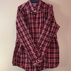Cinch Men's Red and Black Plaid Button Down Shirt